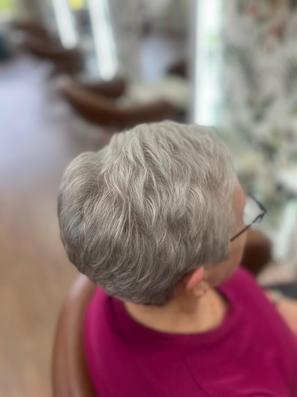 short hair cut and blow dry