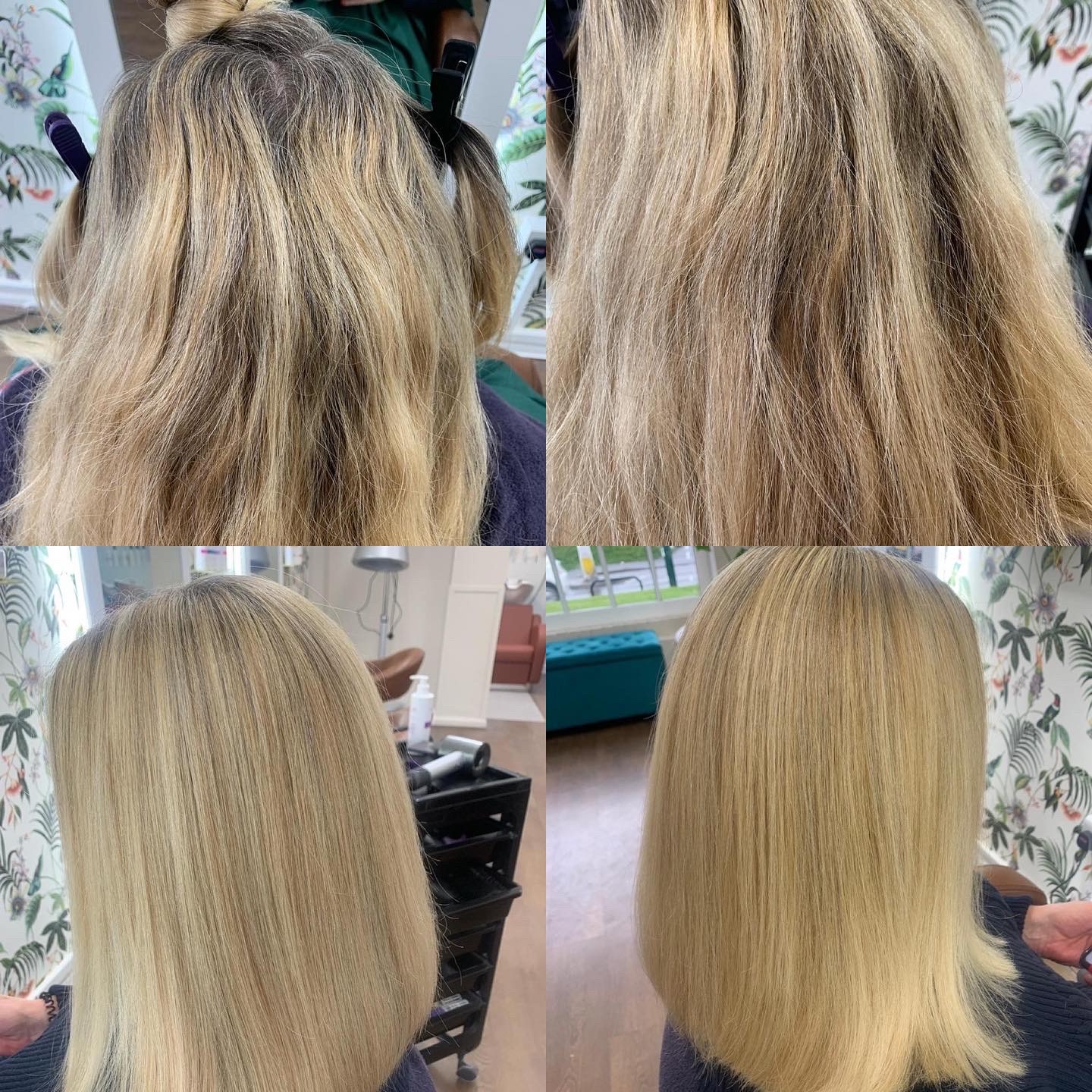 Full head highlights and smooth blow dry
