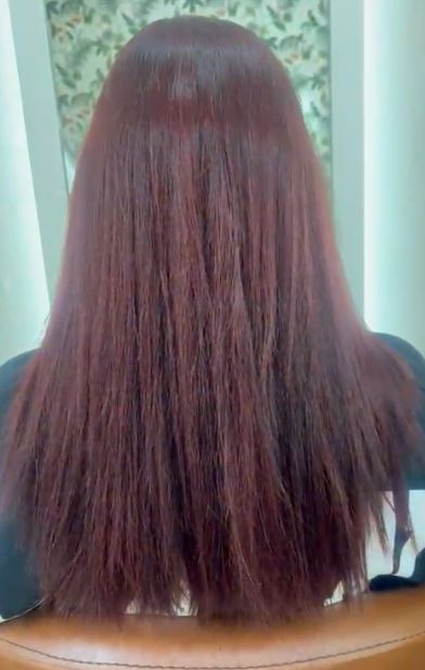 red hair colour before extensions full head colour